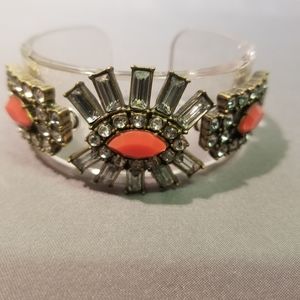 J Crew Rhinestone Lucite Cuff Bracelet